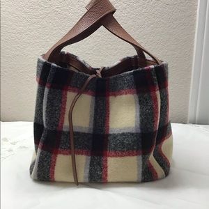 Sundance Plaid Tote Bag - Red, Black, Cream, Brown